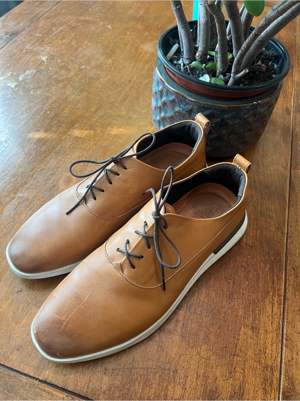 Wolf & Shepherd Men’s Brown Leather Dress Shoes Size 11 Comfort Oxford Portugal